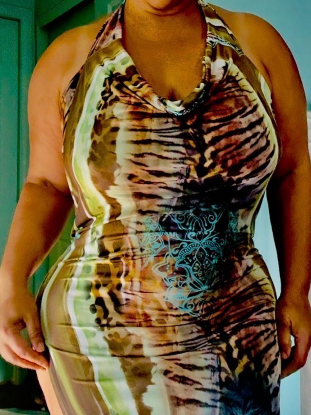 AKIRA Wild Pattern Halter Dress